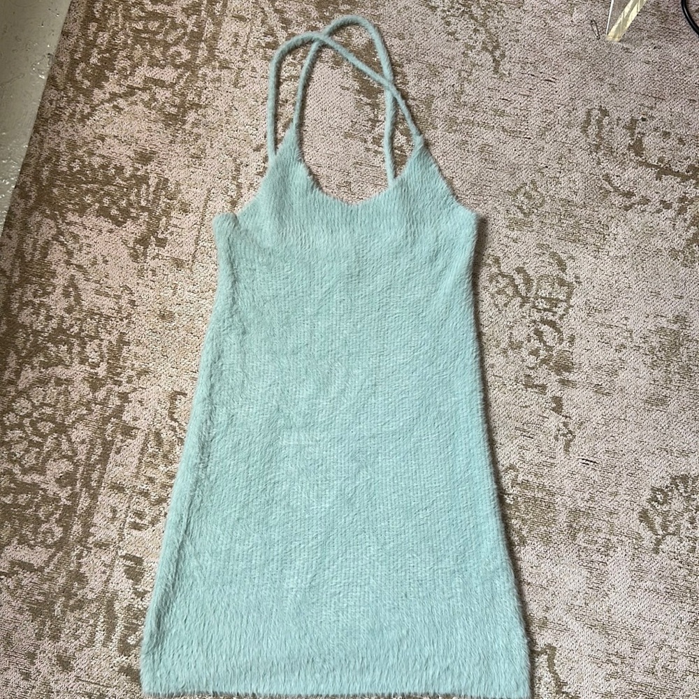 For Love and Lemons Baby Blue Knit Dress